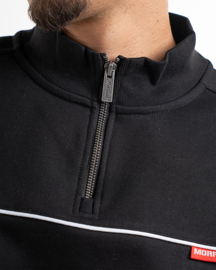 PIPING BLACK HALF ZIP