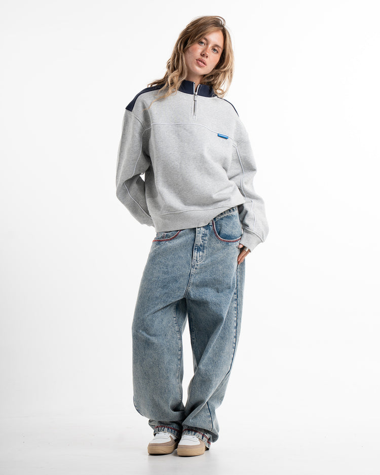 STONE MIX HALF ZIP