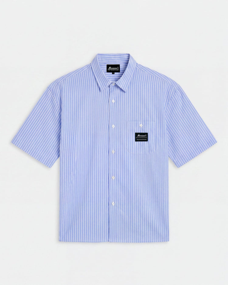 Blue and White Worker Shirt - CAMISAS - Morrison Shoes