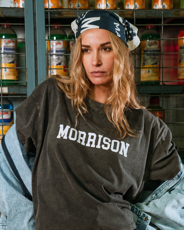 COLLEGE BLACK BOXY TEE - CAMISETAS - Morrison Shoes [woman]