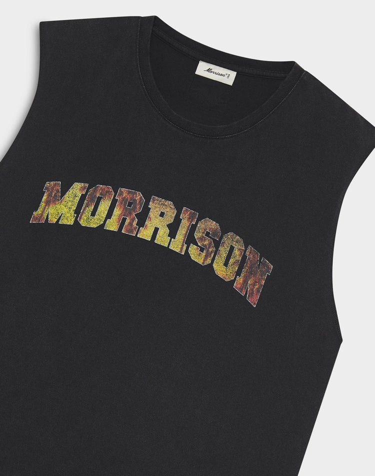 PALM BLACK BOXY TANK TOP - CAMISETAS - Morrison Shoes