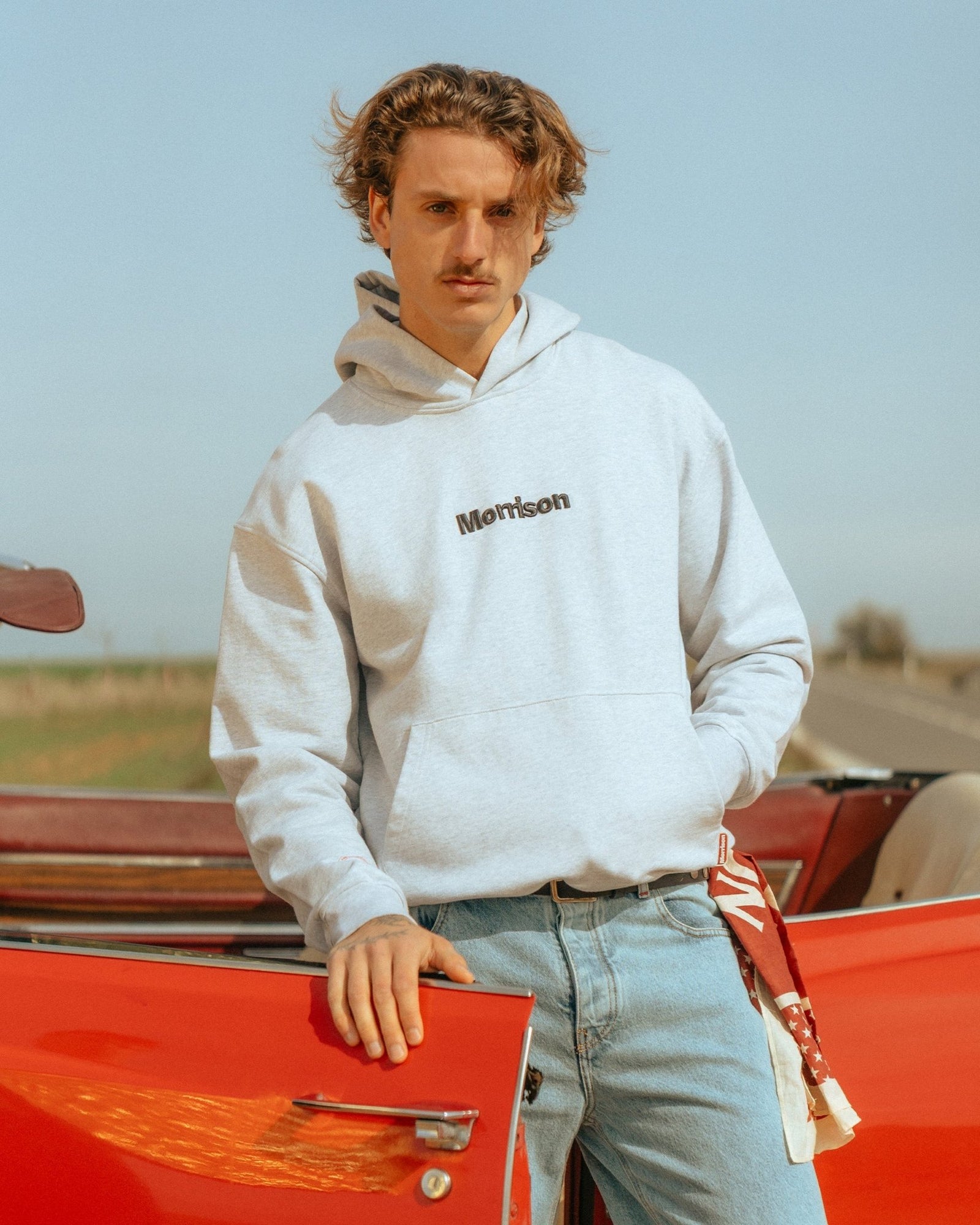 PEACH GREY BOXY HOODIE - SUDADERAS - Morrison Shoes