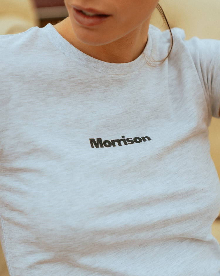 PEACH GREY SLIM CROP TEE - CAMISETAS - Morrison Shoes
