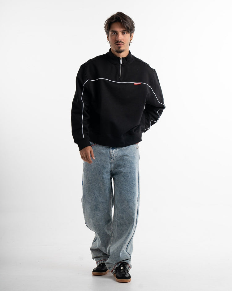 PIPING BLACK HALF ZIP - JERSÉIS - Morrison Shoes [men]