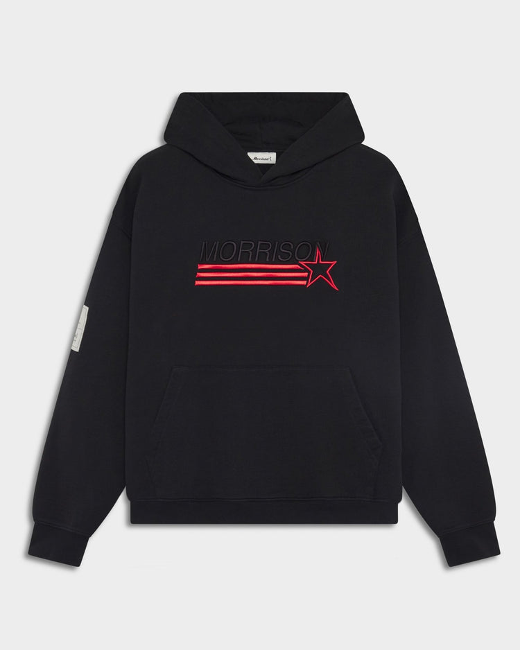 STAR BLACK BOXY HOODIE - SUDADERAS - Morrison Shoes