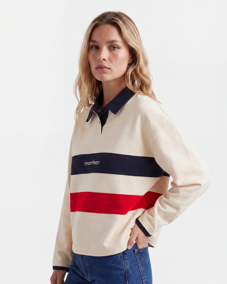 STRIPE LS POLO - CAMISETAS - Morrison Shoes