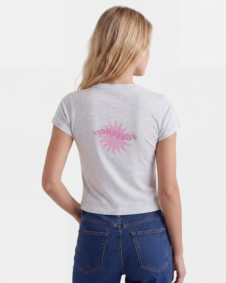 SUN MELANGE SLIM CROP TEE - CAMISETAS - Morrison Shoes
