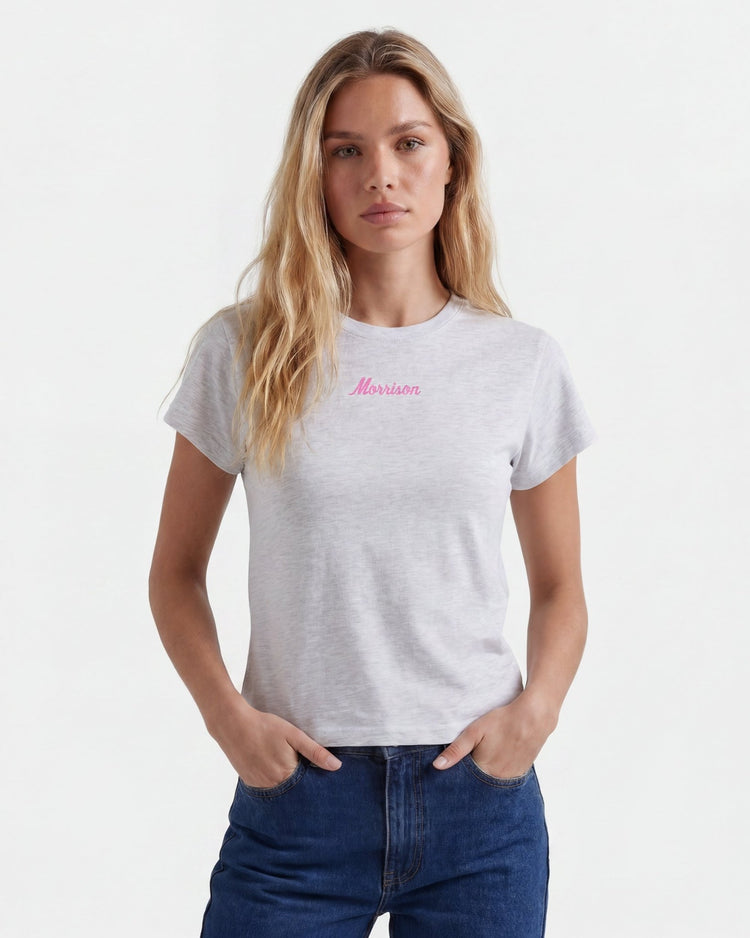 SUN MELANGE SLIM CROP TEE - CAMISETAS - Morrison Shoes